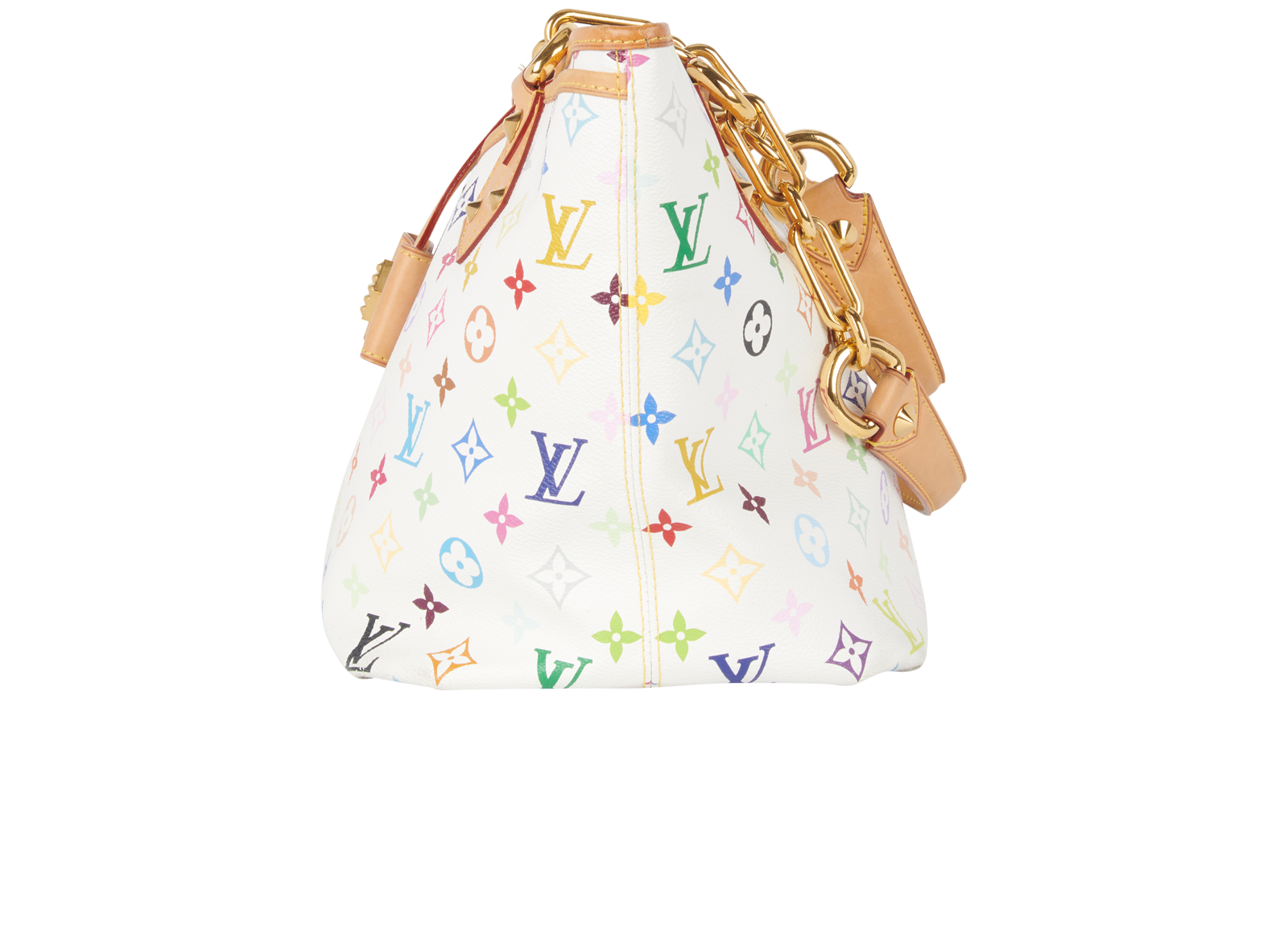 Annie MM, &pound;995, Handbags, Tan/White, Coated Canvas, Bottom view